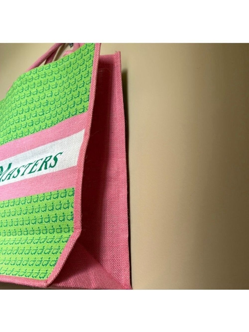 Women's Unbranded Masters Tote Bag, One Size, Green & Pink - Picture 6 of 6